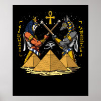 Anubis Egyptian God Ra Ankh Eye of Horus Pyramids