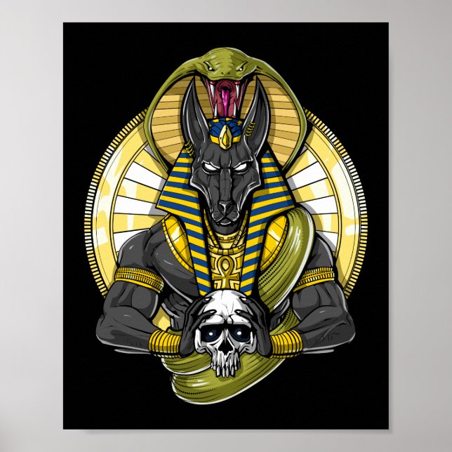Anubis Egyptian Wolf God Poster (Vorne)