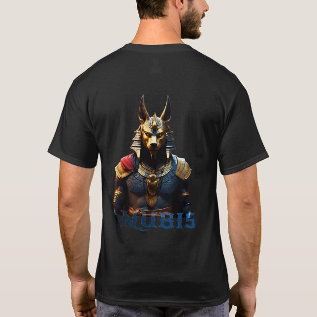 Anubis-God-Portrait, Stil der Kunst T-Shirt (Rückseite)