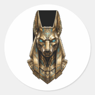 Anubis Golden Guardian Runder Aufkleber