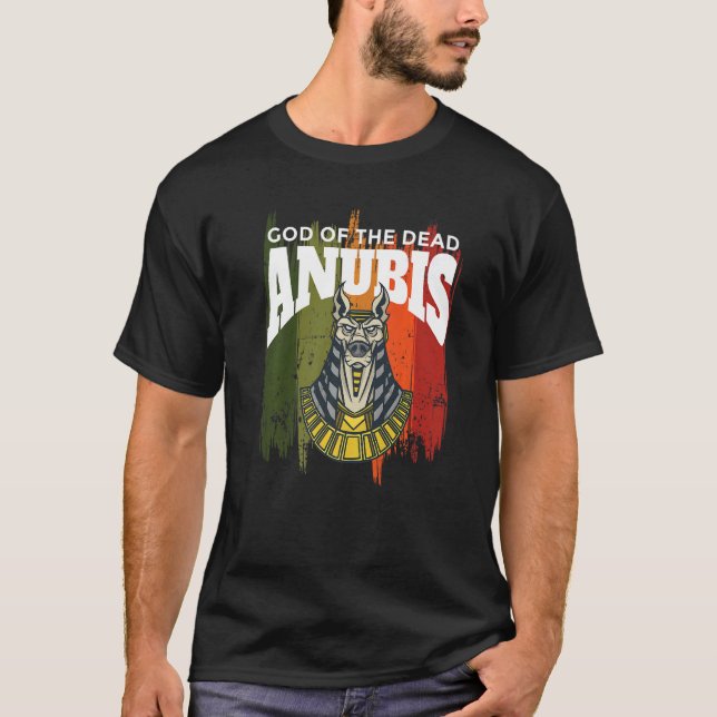 Anubis Gott des Toten Ägypten Pharao Sphinx Ägypto T-Shirt (Vorderseite)