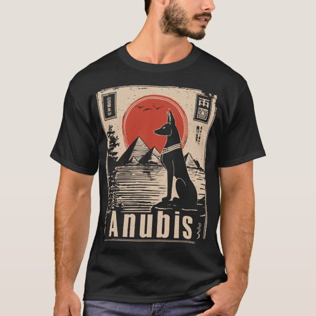 Anubis Guardian - Pharao's Sentinel Wall Art T-Shirt (Vorderseite)