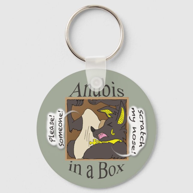 Anubis in einer Box Schlüsselanhänger (Vorderseite)