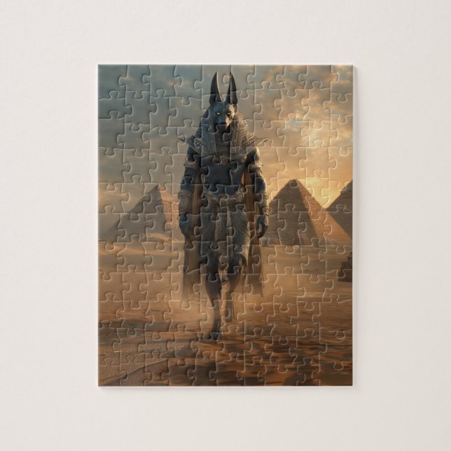 Anubis Puzzle – Egyptian Mythology Wall Art (Vertikal)