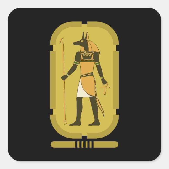 Anubis Quadratischer Aufkleber (Vorderseite)