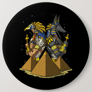 Anubis Ra-ägyptische Gott-alte Pyramide-Mythologi Button