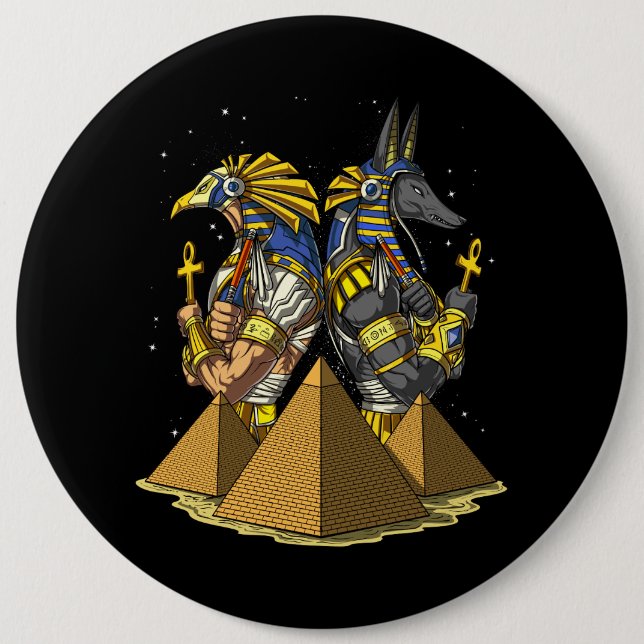 Anubis Ra-ägyptische Gott-alte Pyramide-Mythologie Button (Vorderseite)