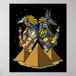Anubis Ra-ägyptische Gott-alte Pyramide-Mythologie Poster