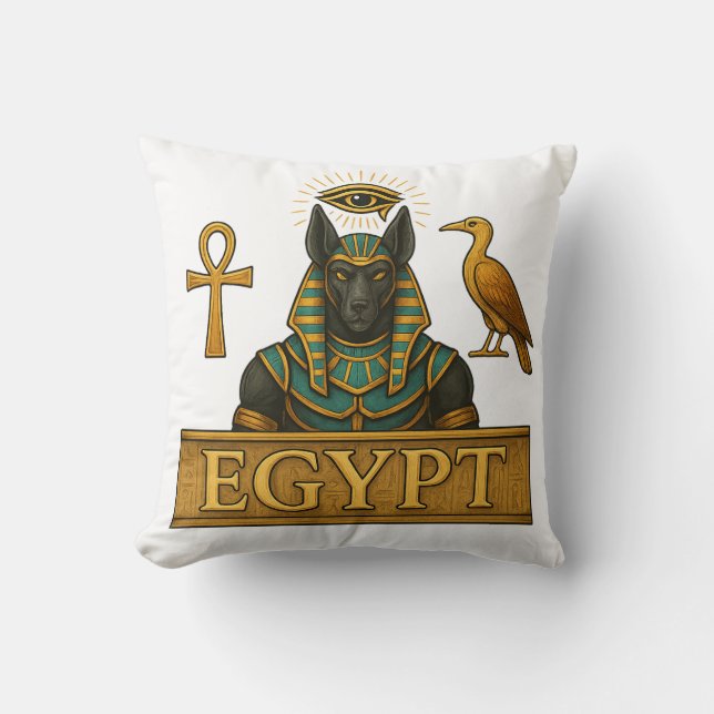 Anubis & Thoth | Egyptian Symbols - Throw Pillow Kissen (Vorderseite)