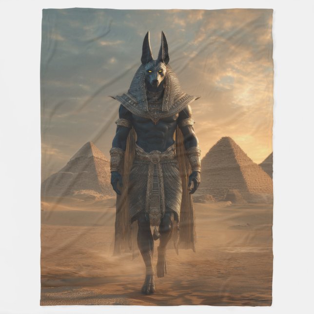 Anubis throw blanket – Egyptian Mythology Wall Art Fleecedecke (Vorderseite)