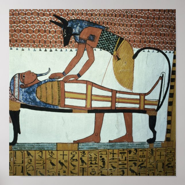 Anubis und Mummy, aus dem Grab von Sennedjem Poster (Vorne)