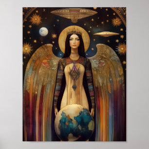 Anunnaki Star Goddess Ishtar Abstrakte Surrealkuns Poster