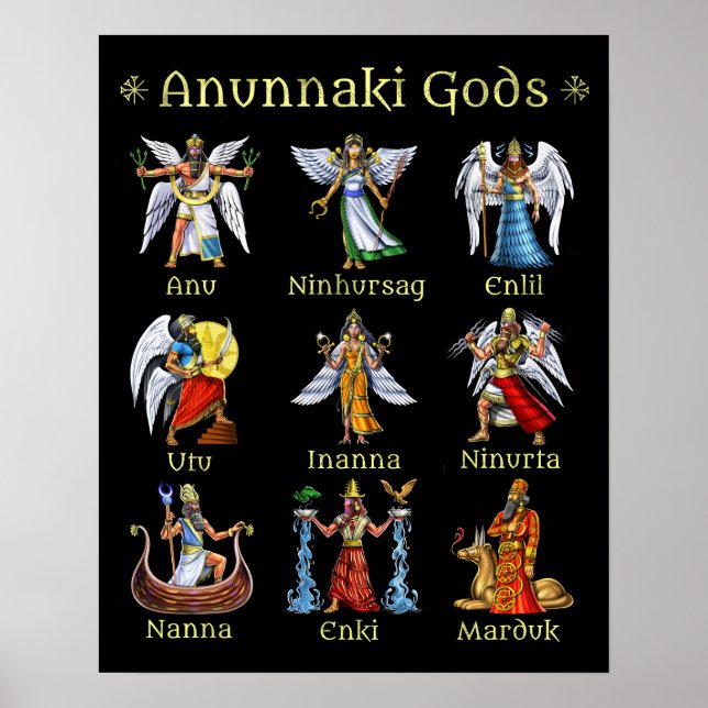 Anunnaki Sumerian Mythology Gods Poster (Vorne)