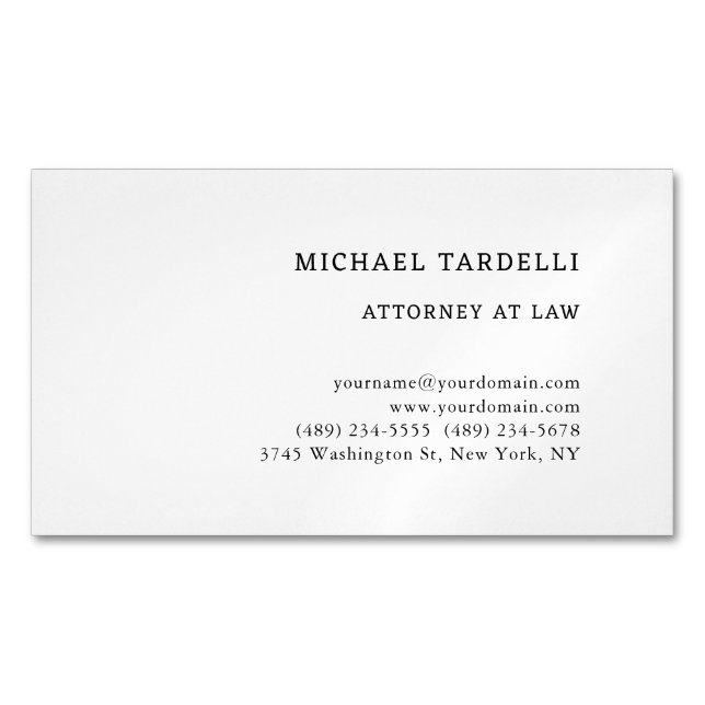 Anwalt am Minimalistischen klassischen Dick Magnetische Visitenkarte (Vorderseite)