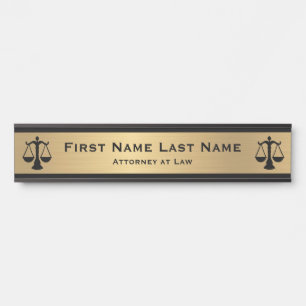 Anwalt an der Law Door Signs Anwalt Gold Long Name Türschild