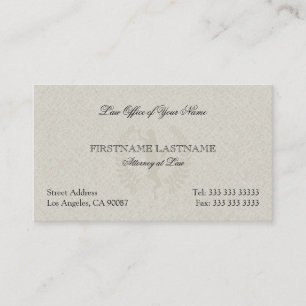 Anwalt bei der Kanzlei Beige Linen Business Card Visitenkarte