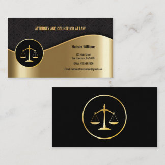 Anwalt bei Law Black & Gold Scales Business Cards Visitenkarte