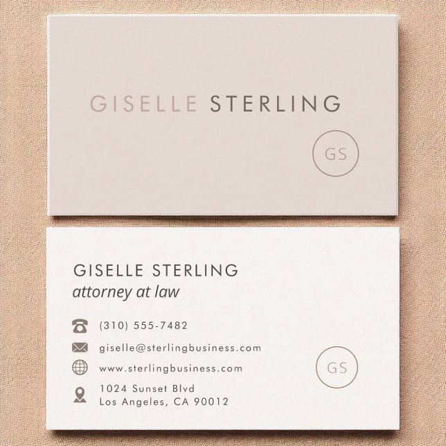 Anwalt bei Law Blush Pink Minimalistisch Luxury Visitenkarte (Von Creator hochgeladen)