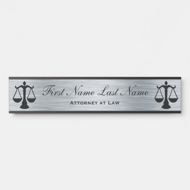 Anwalt bei Law Door Signs Anwalt SIlver Türschild (Vorderseite )