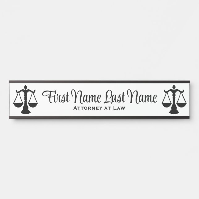 Anwalt bei Law Door Signs Anwalt White Türschild (Vorderseite )