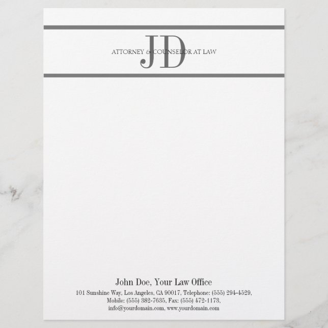 Anwalt Briefkopf SilverScript MatchBusinessCard (Vorderseite)