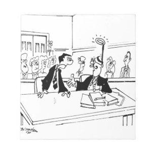 Anwalt Cartoon 5299 Notizblock