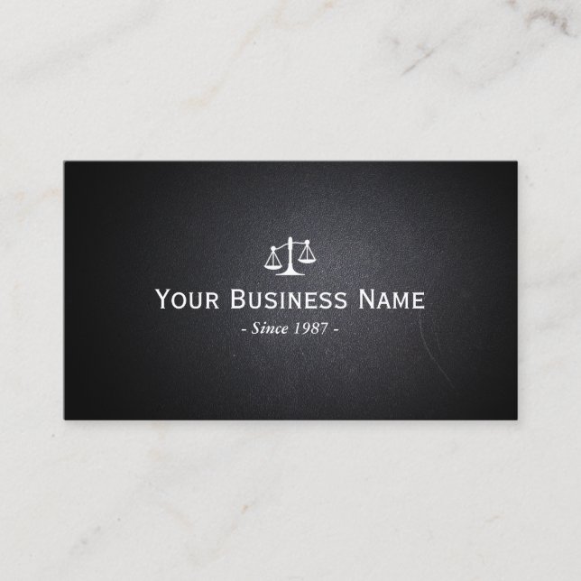 Anwalt Dark Leather Beruflich Visitenkarte (Vorderseite)