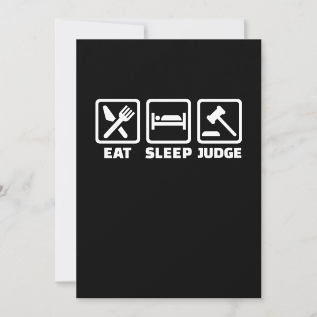Anwalt Eat Sleep Judge Einladung (Vorderseite)