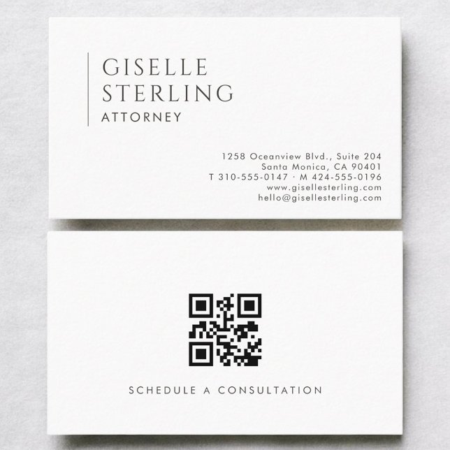 Anwalt Einfach Moderne Professionelle QR-Code Visitenkarte (Von Creator hochgeladen)