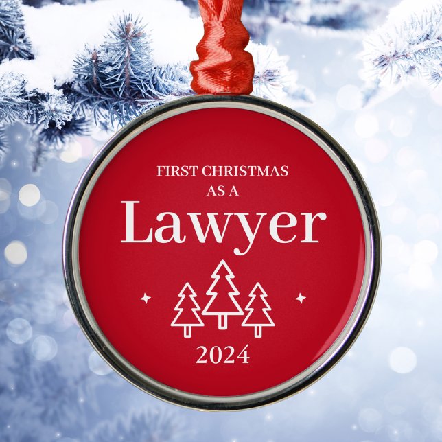Anwalt Elegant Roter Weihnachtsschmuck (Lawyer Elegant Red Christmas Ornament
)