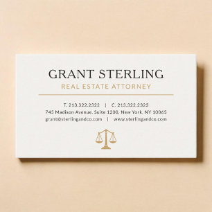 Anwalt für Immobilien Neutral Beige Gold Visitenkarte