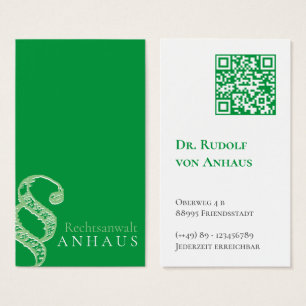 Anwalt Green White QR-Code Visitenkarten