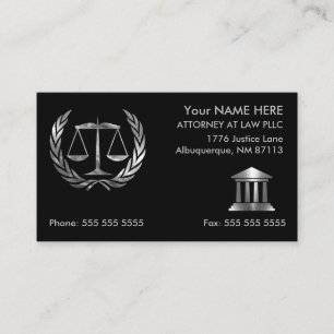 Anwalt in Law Black und Silver Visitenkarte