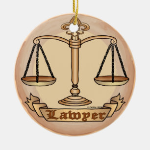 Anwalt Justiz Waage Keramikornament