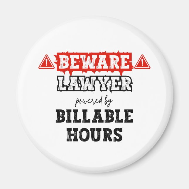 Anwalt mit billigen Stunden | Funny Attorney Magnet (Vorne)