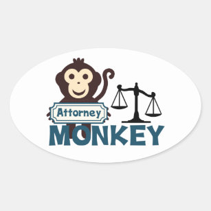 Anwalt Monkey Ovaler Aufkleber