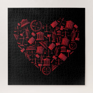 Anwalt Rotes Herz - Liebe Recht Grunge Kunst Puzzle