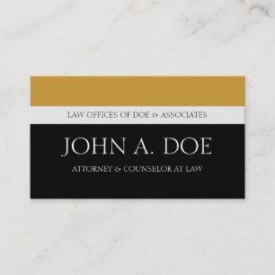 Anwalt Schwarz/Gelb-Gold-Touch Visitenkarte