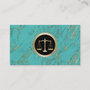 Anwalt Trendy Gold Turquoise Marble Visitenkarte