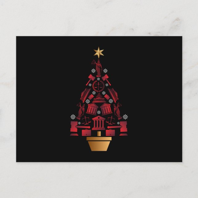 Anwalt Weihnachtsbaum Postkarte (Vorderseite)
