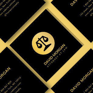 Anwälte auf dem Recht Logo Schwarz und Gold Quadratische Visitenkarte