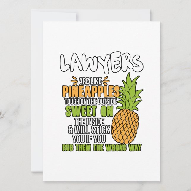 Anwälte sind wie Ananas. Feiertagskarte (Vorderseite)