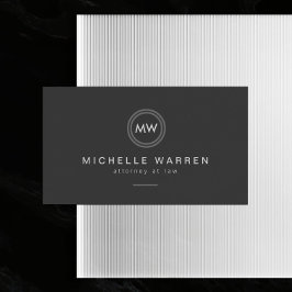 Anwältin für moderne Circle Monogram-Initials, Anw Visitenkarte