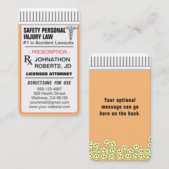 Anwältin - Gedächtnis und Spaß Visitenkarte (Vorne/Hinten)