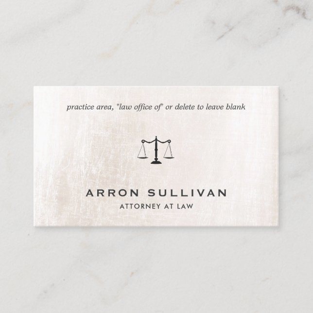 Anwältin Ivory White Marble Business Card Visitenkarte (Vorderseite)