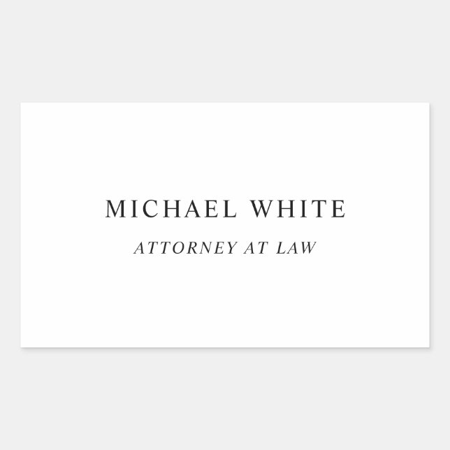 Anwältin Minimalistisch Classic Pro Rechteckiger Aufkleber (Vorderseite)
