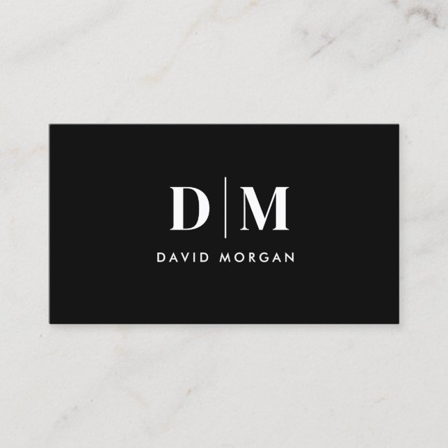 Anwältin Monogram Minimalistisch Simple Black Visitenkarte (Vorderseite)
