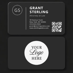 Anwalts-Logo Schwarz QR-Code Professional Visitenkarte