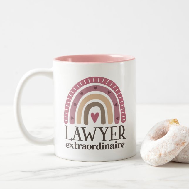 Anwaltsanwalt Boho Rainbow Zweifarbige Tasse (Mit Donut)