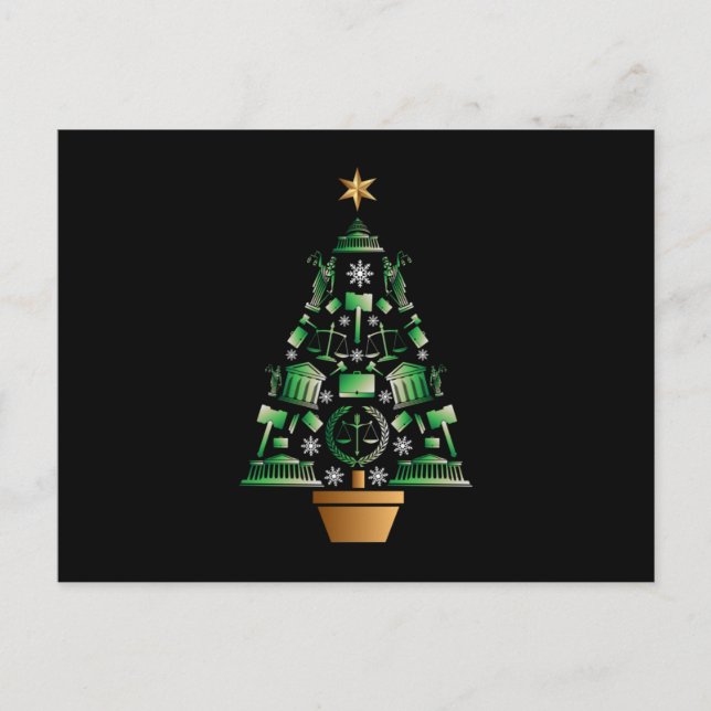 Anwaltsanwalt Weihnachtsbaum Postkarte (Vorderseite)